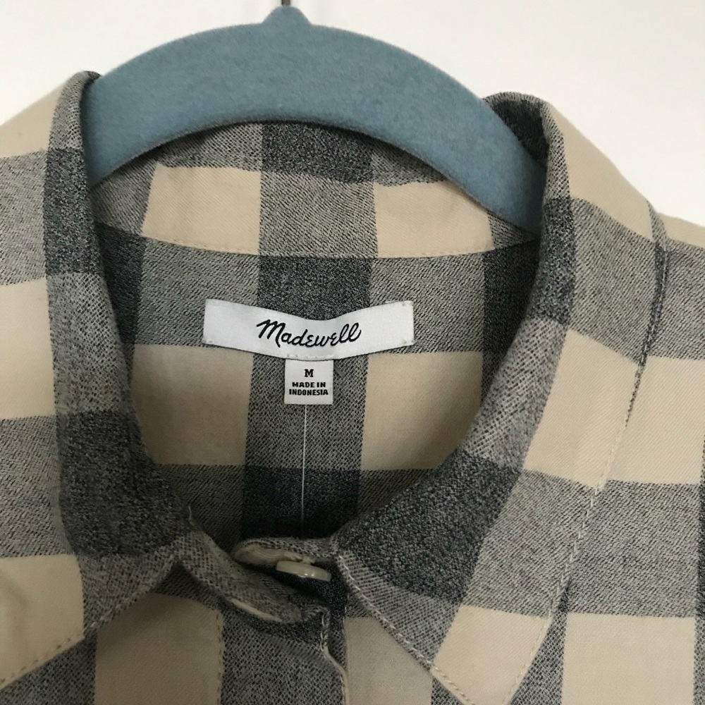 LIKE NEW MADEWELL Buffalo Plaid Flannel Top SZ M - Picture 4 of 6